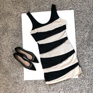 Black and nude stripes cute dress. Size Small.